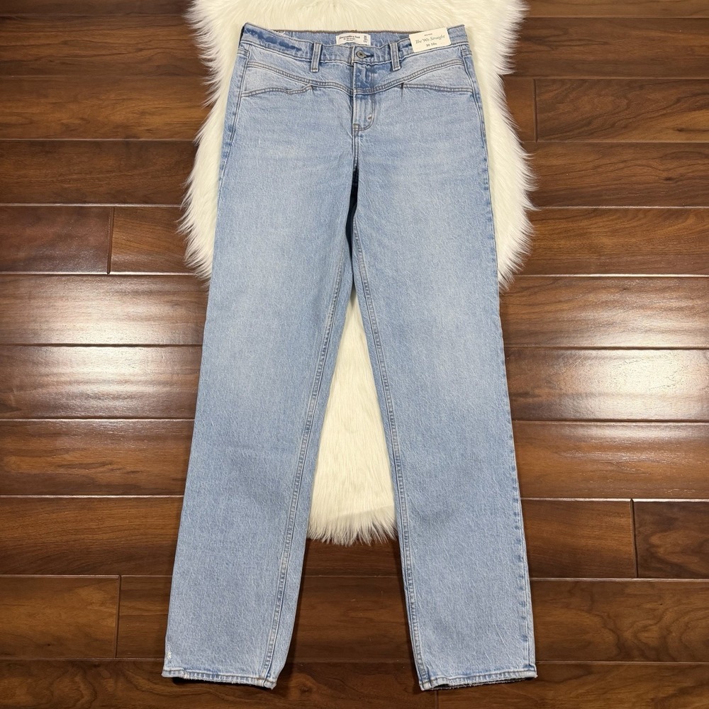 Abercrombie & Fitch Size 10 / 30 XL Tall Yoke 90s Straight Mid Rise Denim Jeans